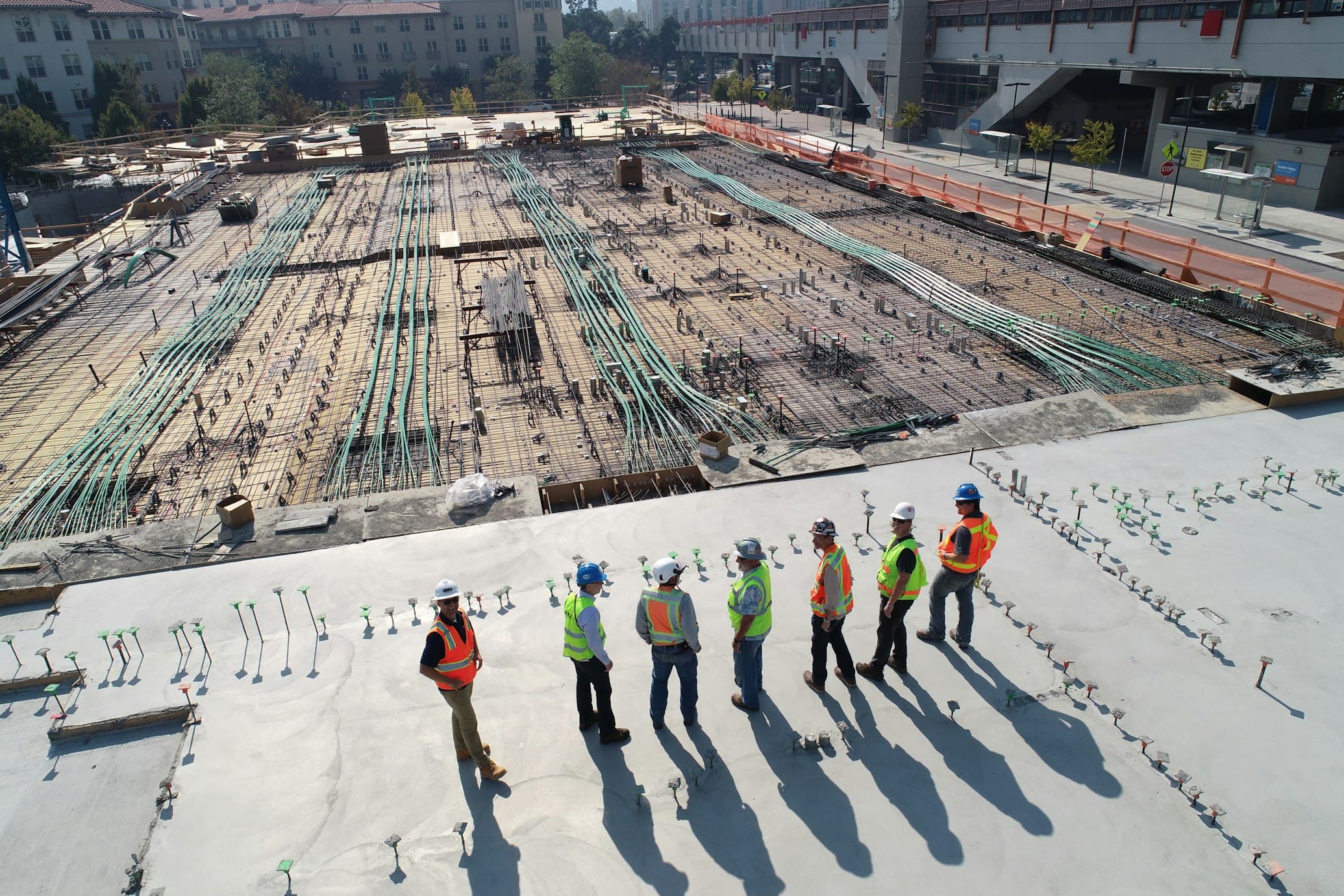 Construction site with workers
